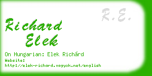 richard elek business card